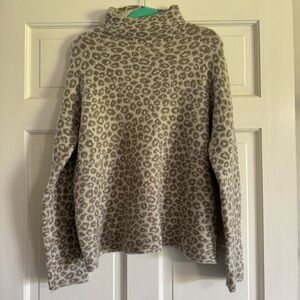 Christian Siriano Taupe Leopard Cowl Neck Sweater